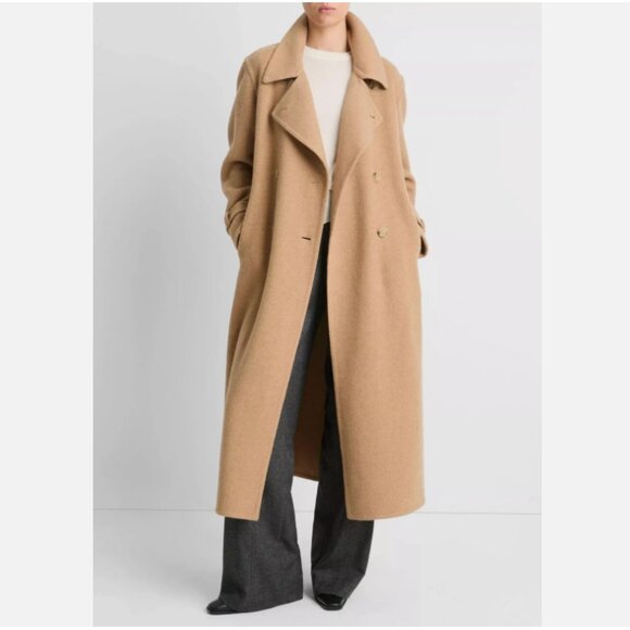 Vince Lofty Italian Wool-Blend Belted Long Coat - Picture 2 of 15